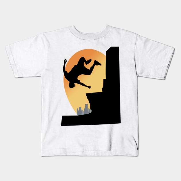 Parkour and Freerunning Kids T-Shirt by Bazdelius